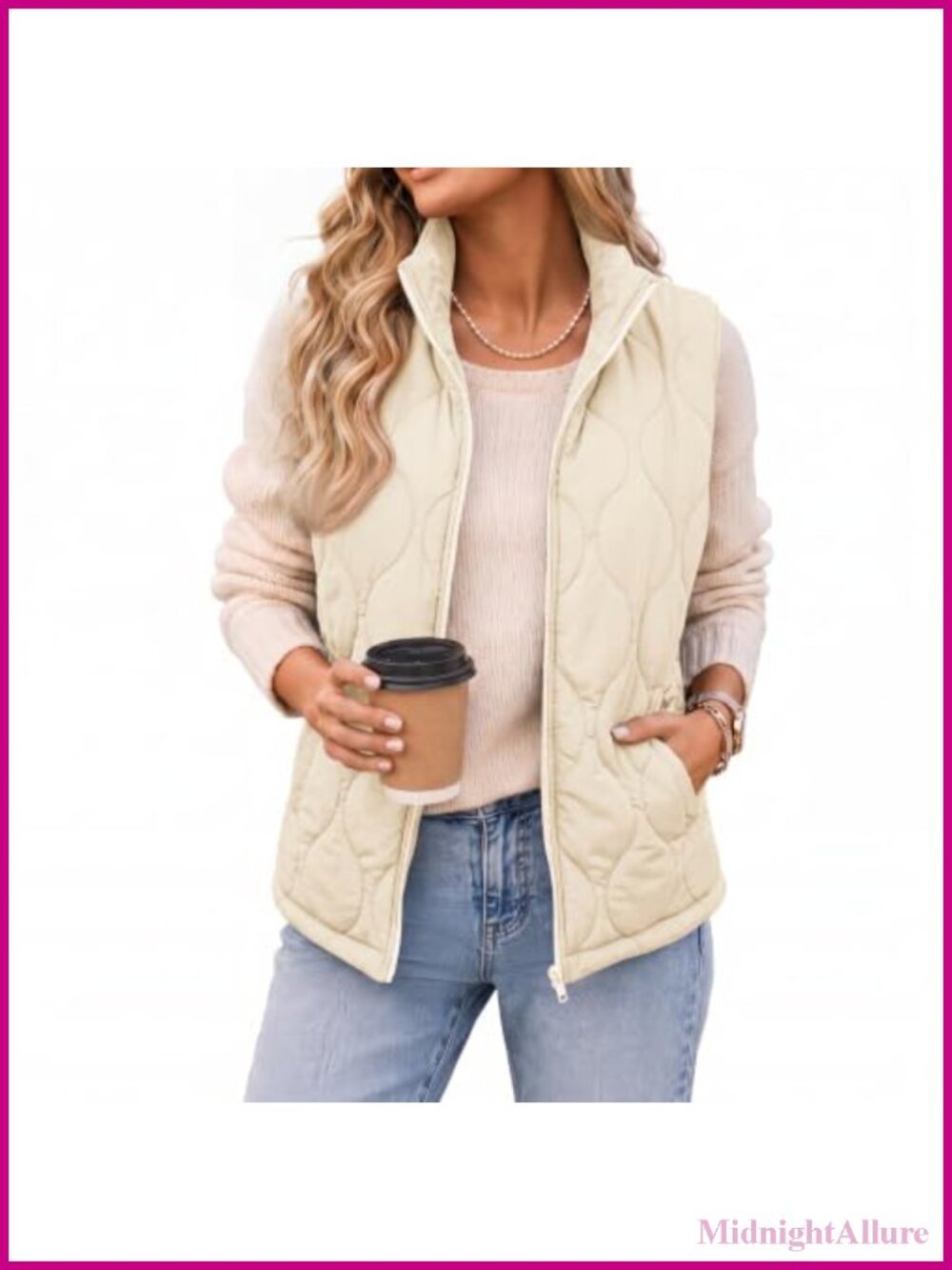 Zeagoo Womens Lightweight Quilted Puffer Vest Sleeveless Zip Up Jacket